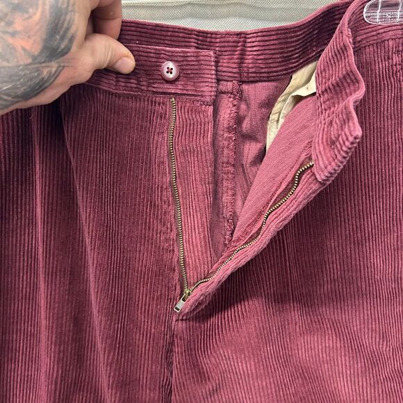 Jos. A. Bank Corduroy Pant Men's Size 35W/30L Red Slash Pockets 100% Cotton - Picture 4 of 8